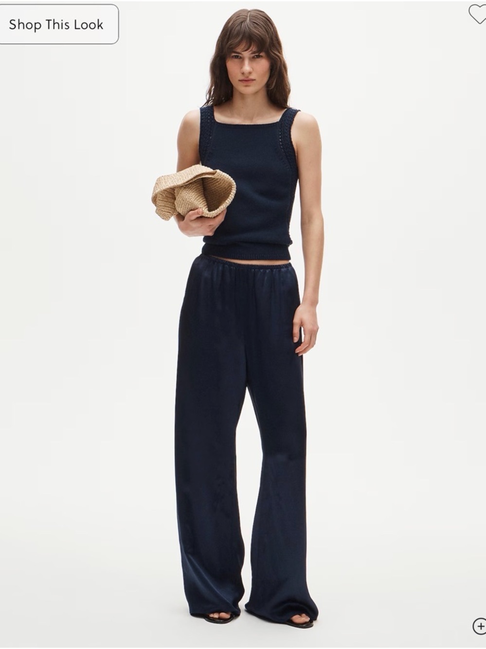 J. Crew Navy Satin Wide-Leg Pants Petite